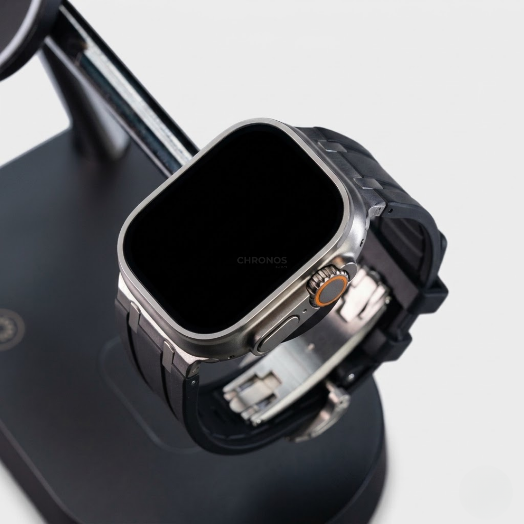 NEW AP Thick Silicone Band With Titanium Adapter For Apple Watch - Watch Band