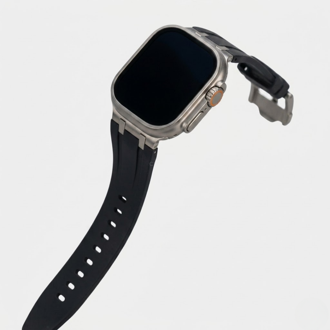 NEW AP Thick Silicone Band With Titanium Adapter For Apple Watch - Watch Band