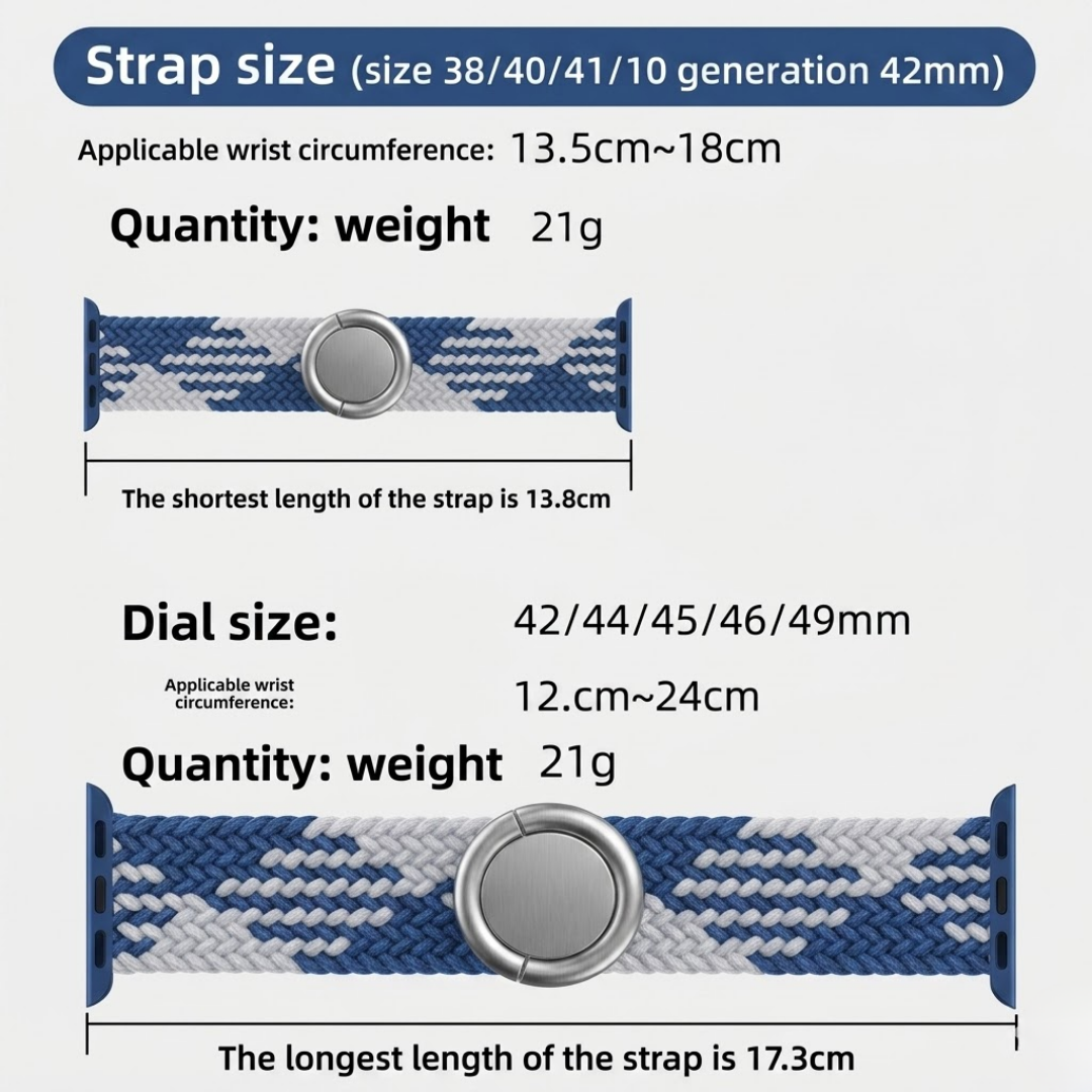 Nylon Round Buckle Band For Apple Watch - Watch Band