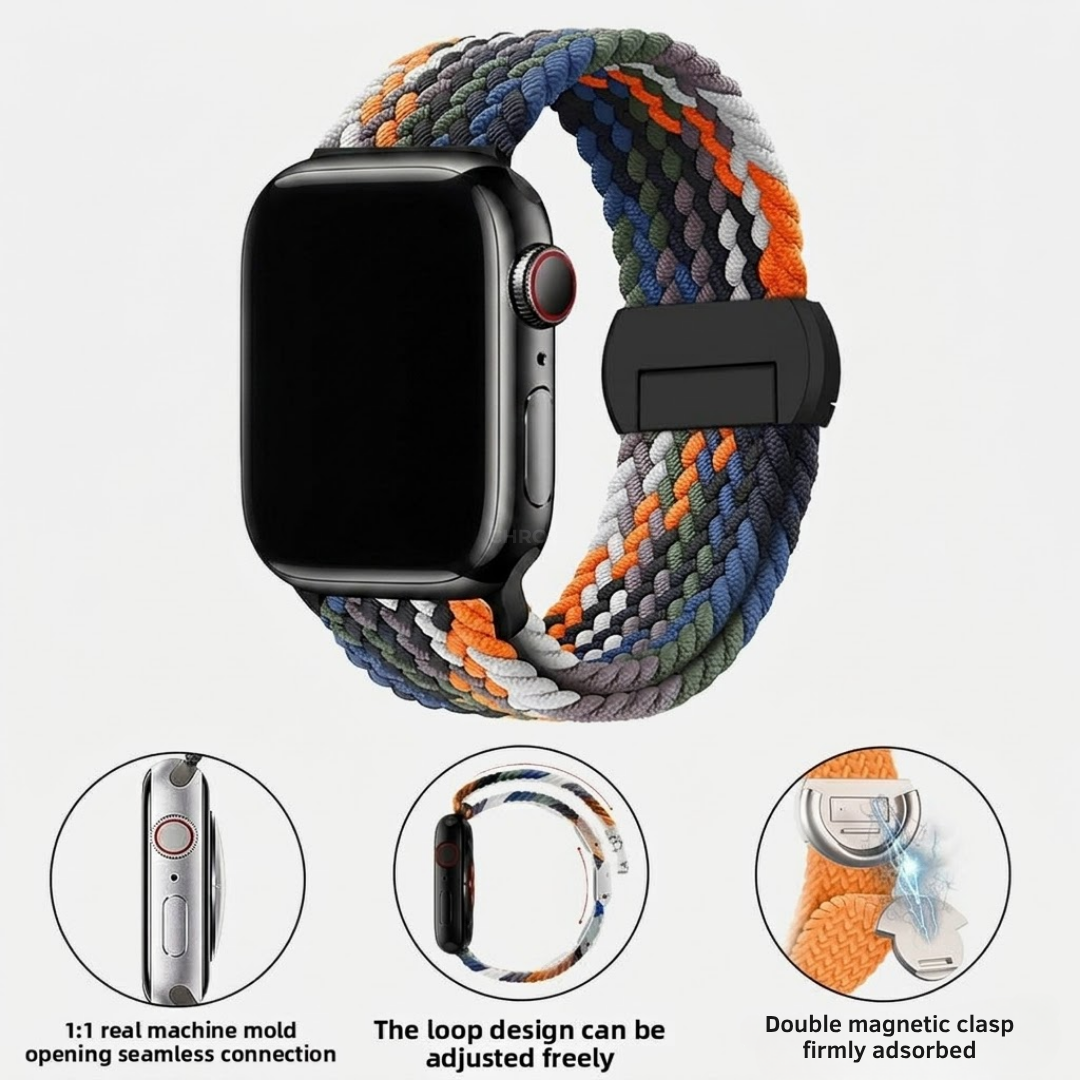 Nylon Round Buckle Band For Apple Watch - Watch Band