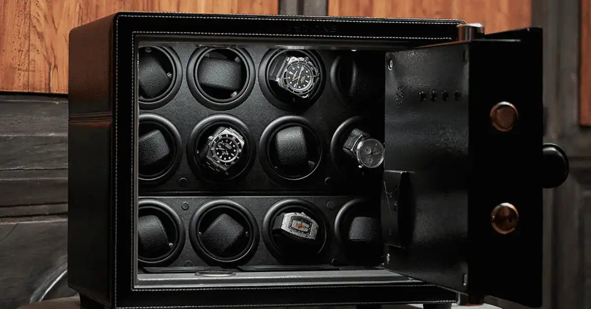 Open black watch winder safe.