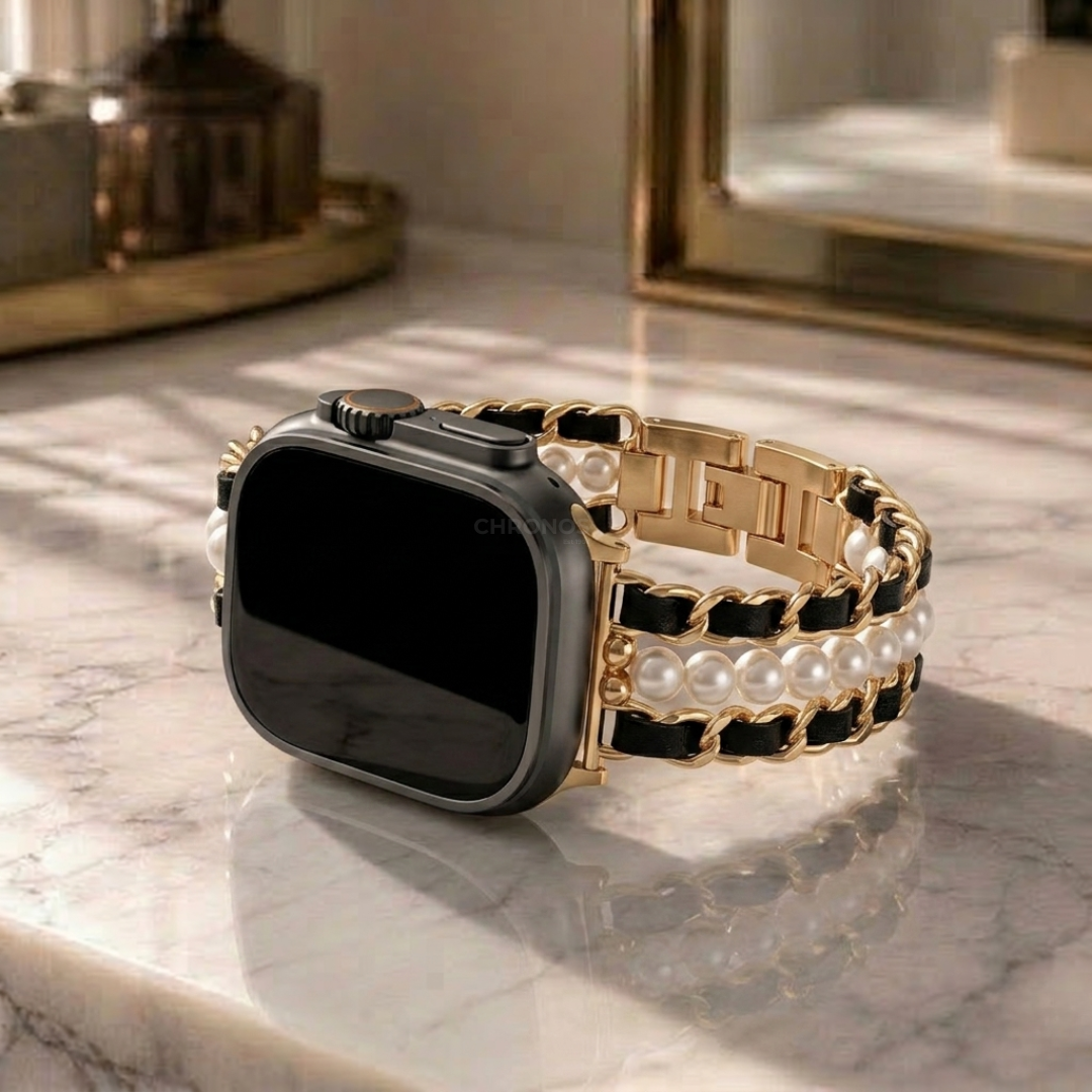 Pearl Metal Link Bracelet - Watch Band