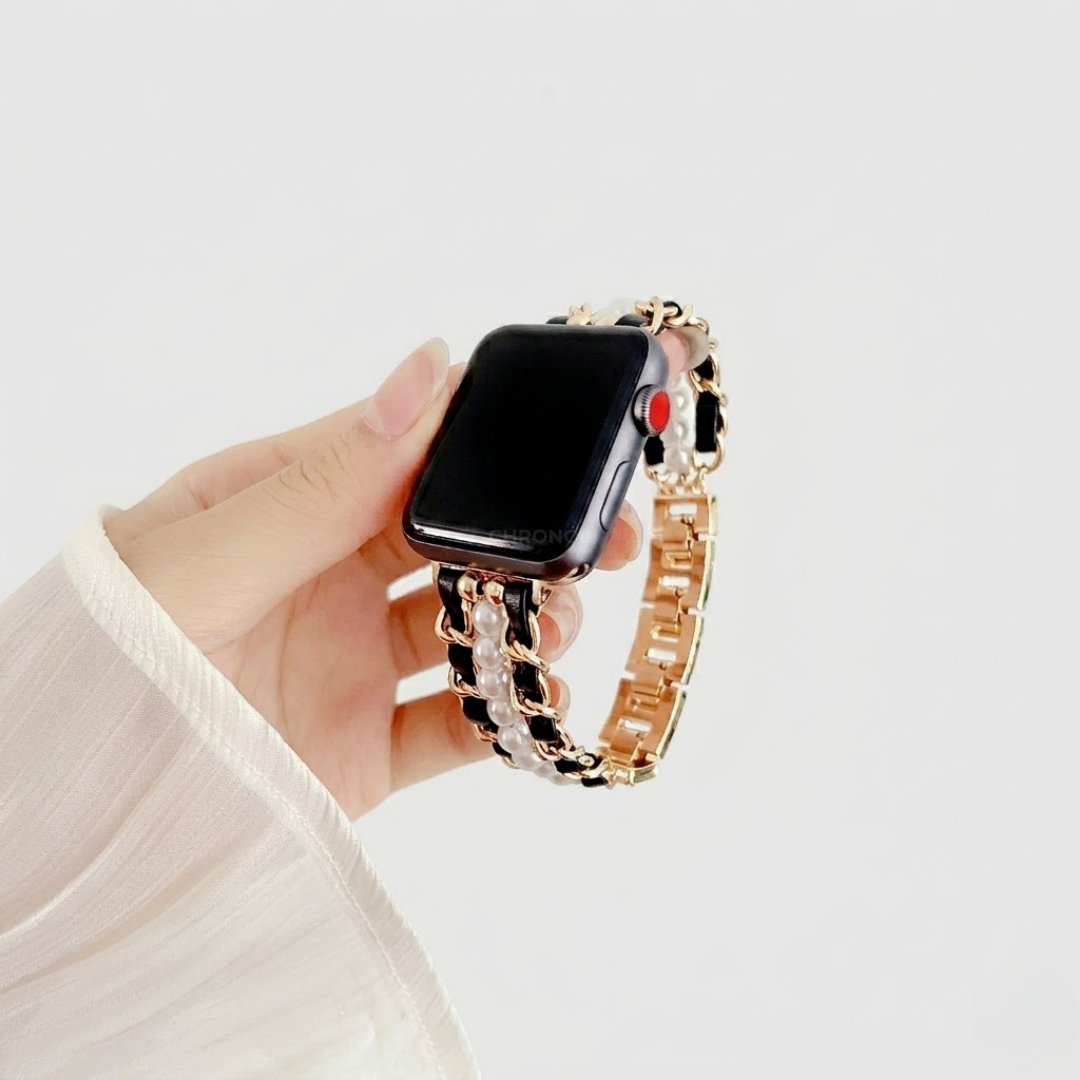 Pearl Metal Link Bracelet - Watch Band