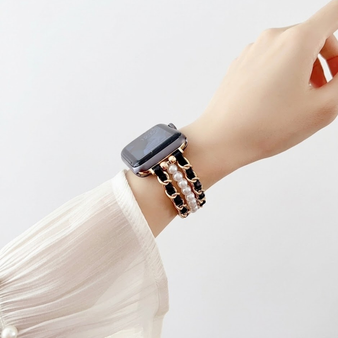 Pearl Metal Link Bracelet - Watch Band