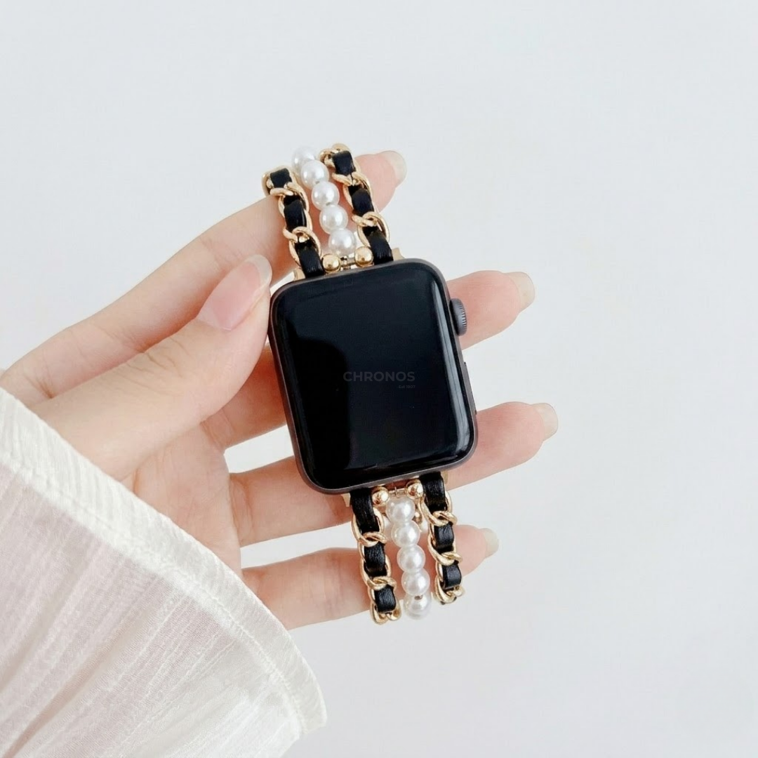 Pearl Metal Link Bracelet - Watch Band