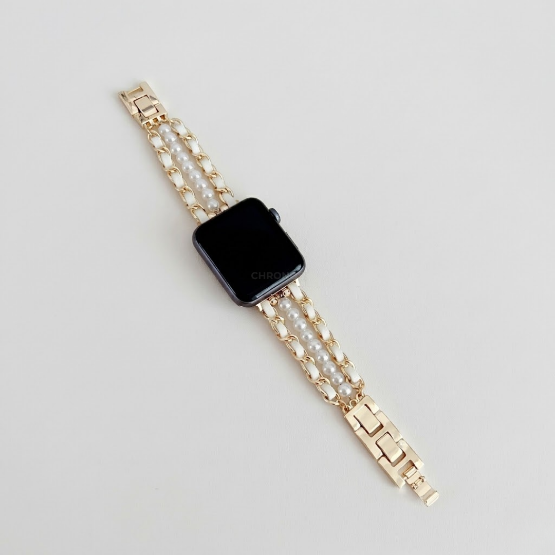 Pearl Metal Link Bracelet - Watch Band