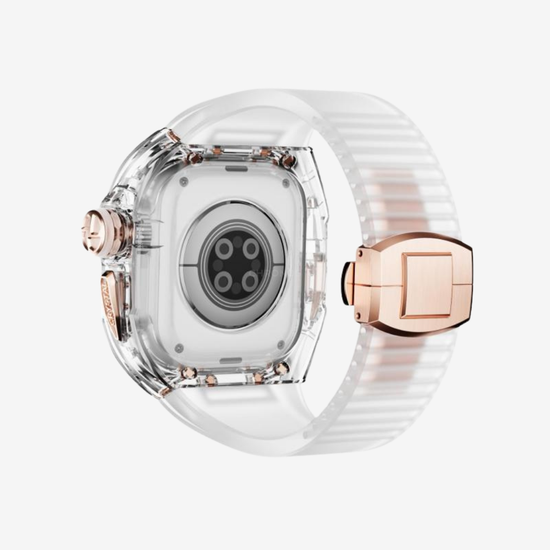 RM Crystaluxe Series - Fluororubber Band Crystal Case Retrofit Kit For Apple Watch - Watch Case