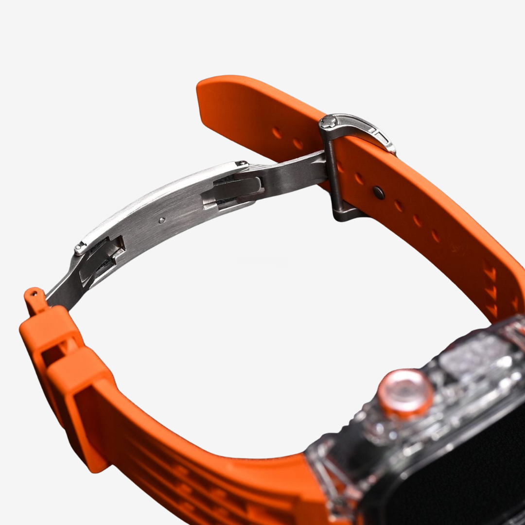 RM V30 Glacier Series Fluororubber Band Transparent Case Retrofit Kit For Apple Watch - Watch Case
