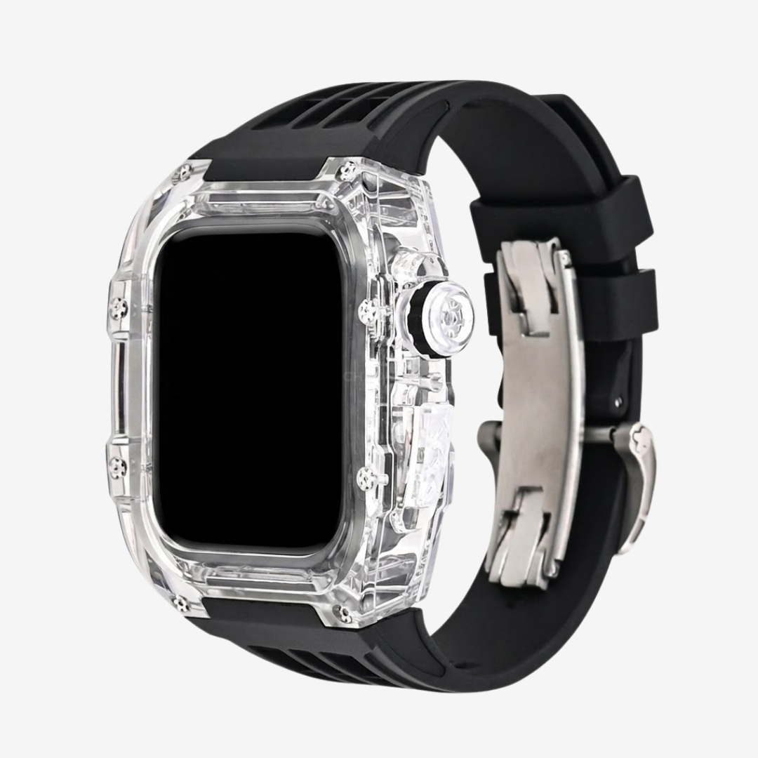 RM V30 Glacier Series Fluororubber Band Transparent Case Retrofit Kit For Apple Watch - Watch Case