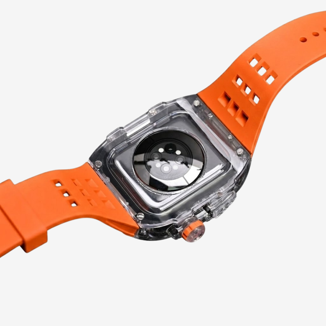 RM V30 Glacier Series Fluororubber Band Transparent Case Retrofit Kit For Apple Watch - Watch Case