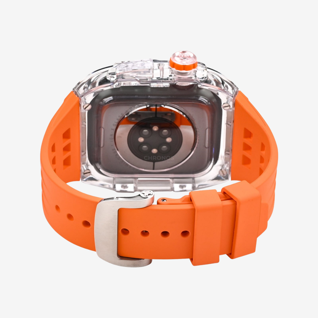 RM V30 Glacier Series Fluororubber Band Transparent Case Retrofit Kit For Apple Watch - Watch Case