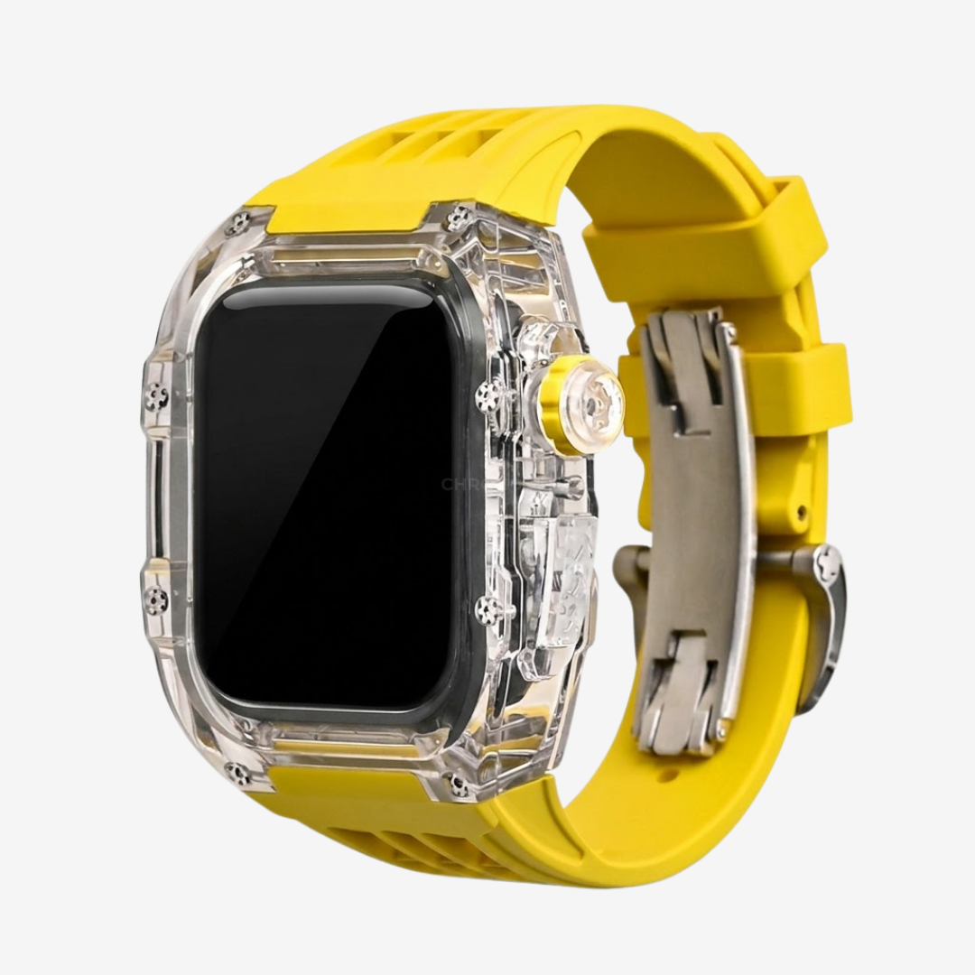 RM V30 Glacier Series Fluororubber Band Transparent Case Retrofit Kit For Apple Watch - Watch Case