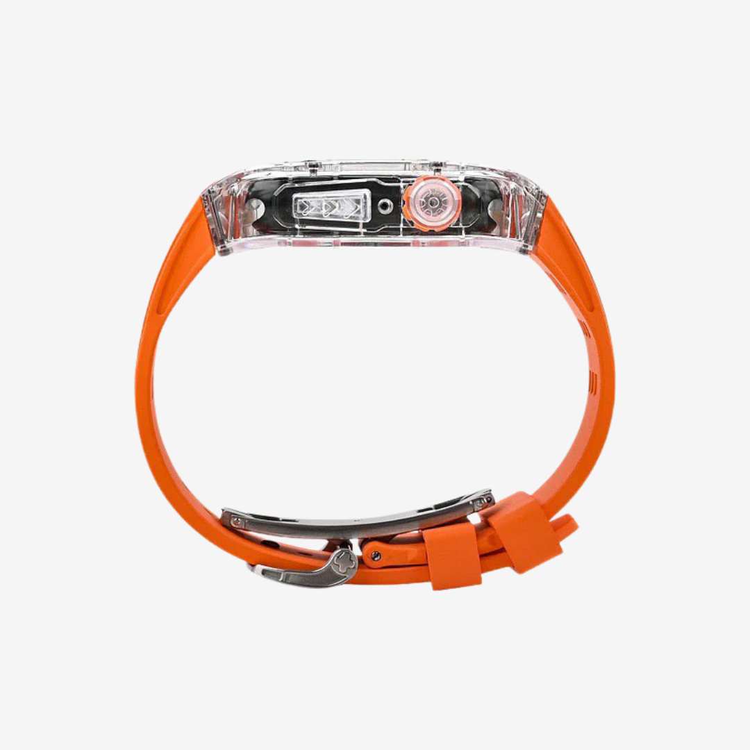 RM V30 Glacier Series Fluororubber Band Transparent Case Retrofit Kit For Apple Watch - Watch Case