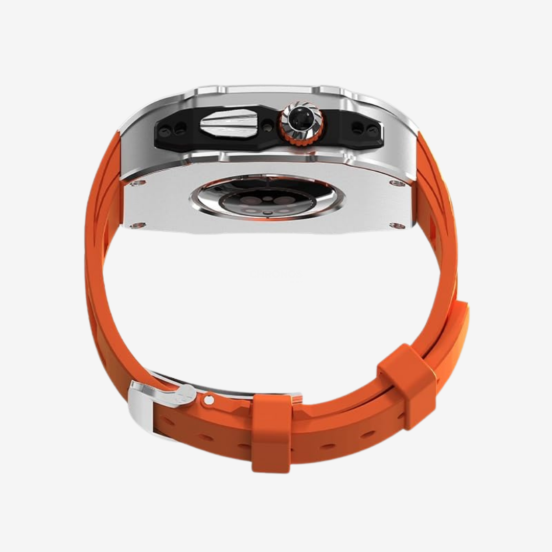 RM Vanguard Series - Fluororubber Band Stainless steel Case For Apple Watch Ultra - Watch Case