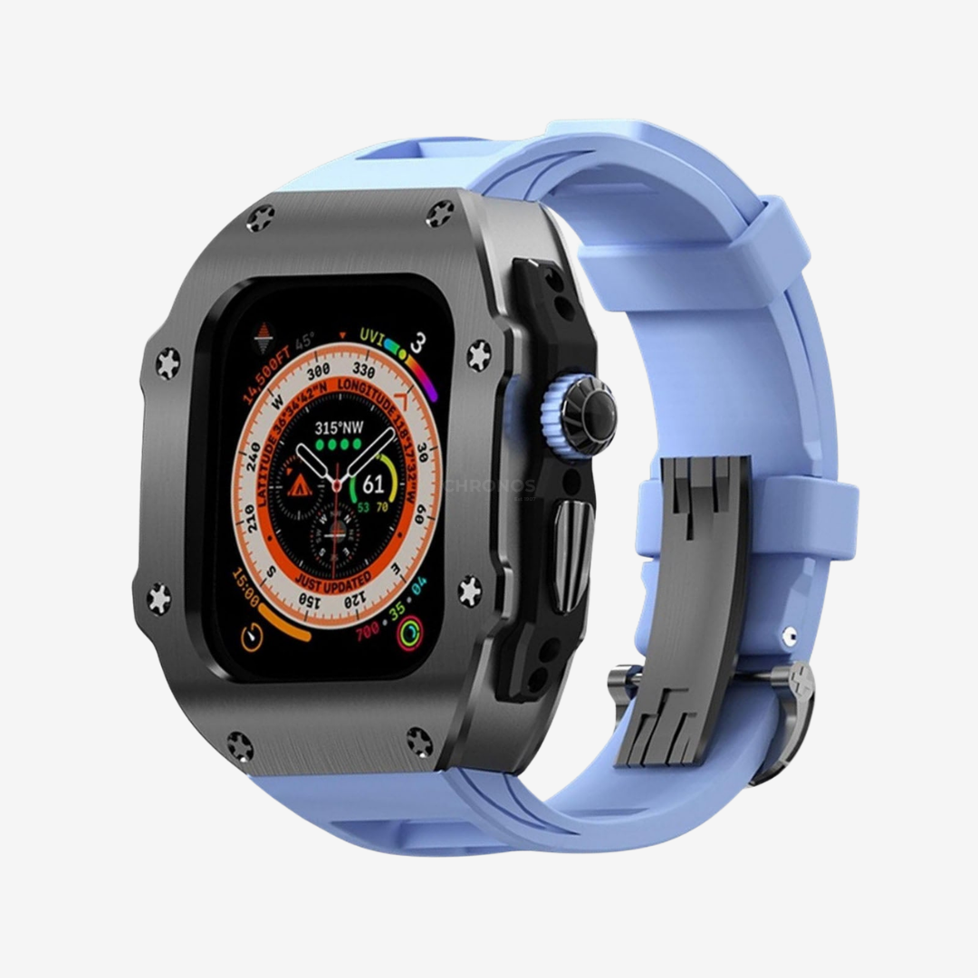 RM Vanguard Series - Fluororubber Band Stainless steel Case For Apple Watch Ultra - Watch Case