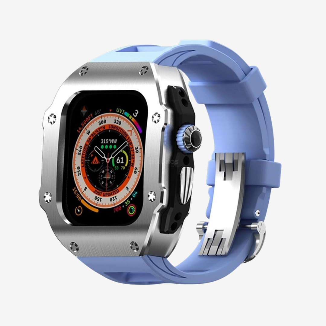 RM Vanguard Series - Fluororubber Band Stainless steel Case For Apple Watch Ultra - Watch Case