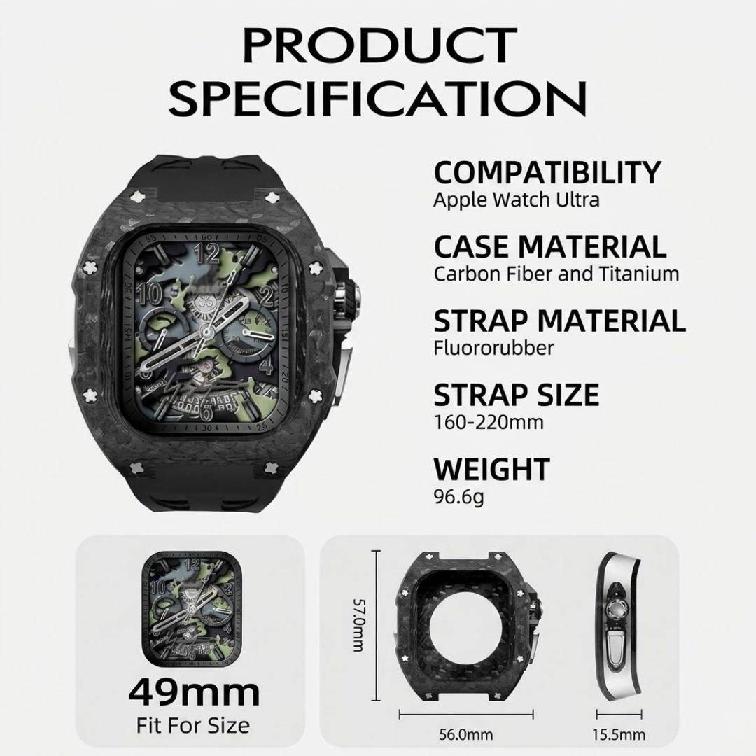RM7006 Carbon Fiber Case Retrofit Kit For Apple Watch Ultra - Watch Case