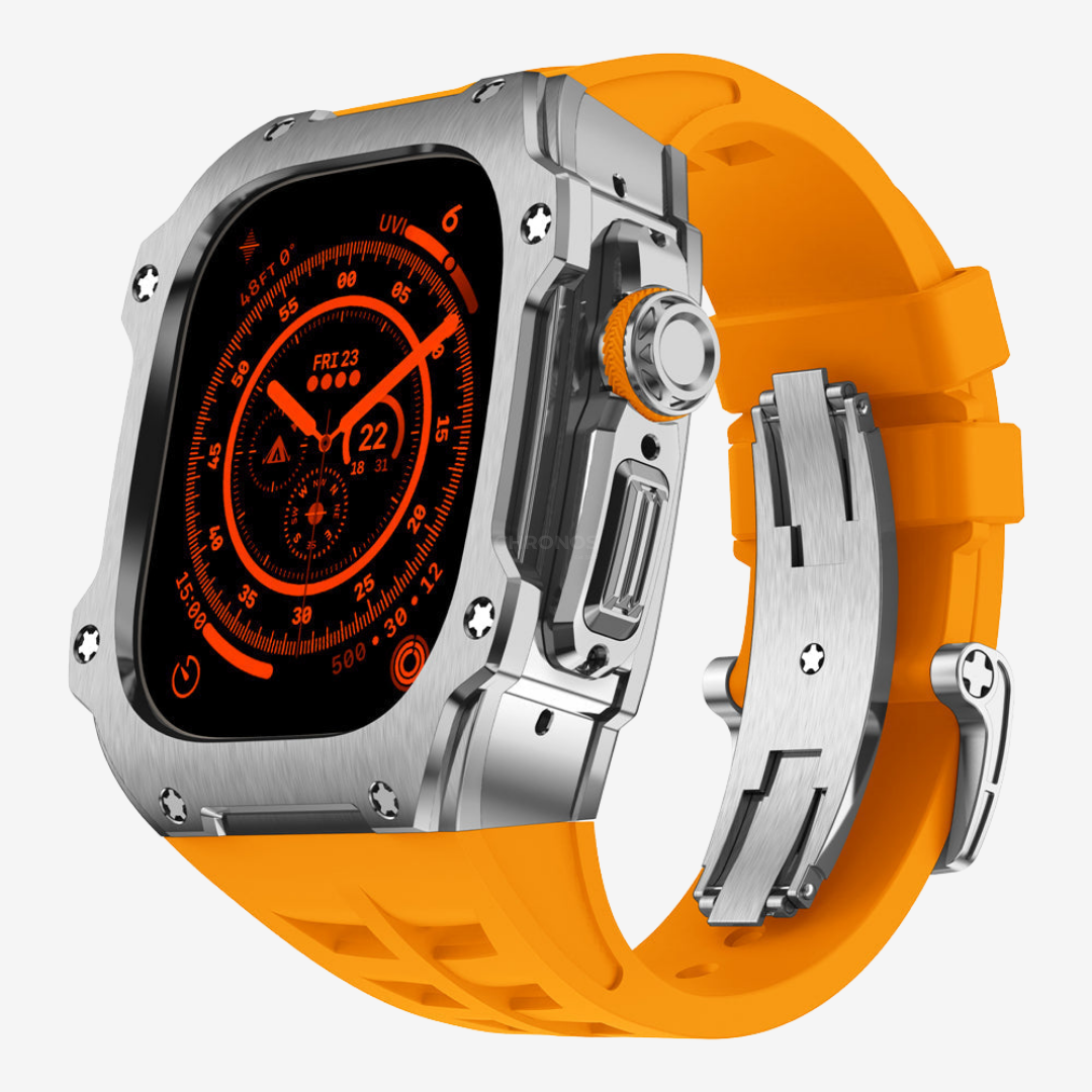 RM7015 Series - Silver Vanguard Stainless steel Apple Watch Ultra Case - Watch Case