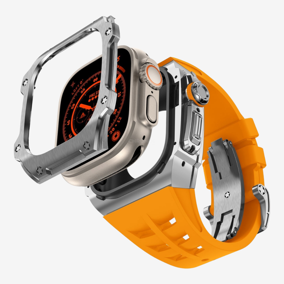 RM7015 Series - Silver Vanguard Stainless steel Apple Watch Ultra Case - Watch Case