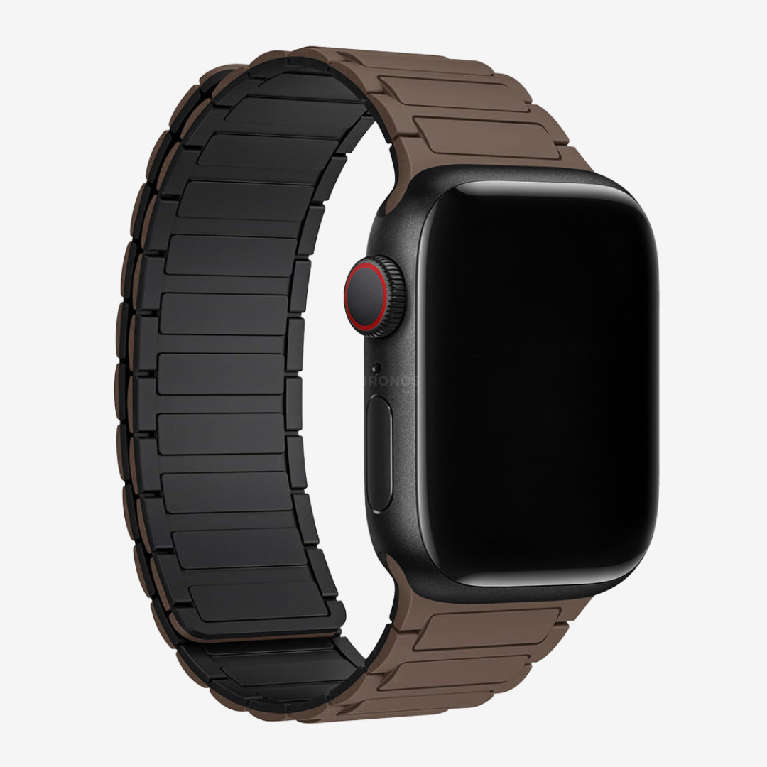 Silicone Magnetic Loop Band For Apple Watch - Brown & Black / 40mm/41mm/42mm - Watch Band