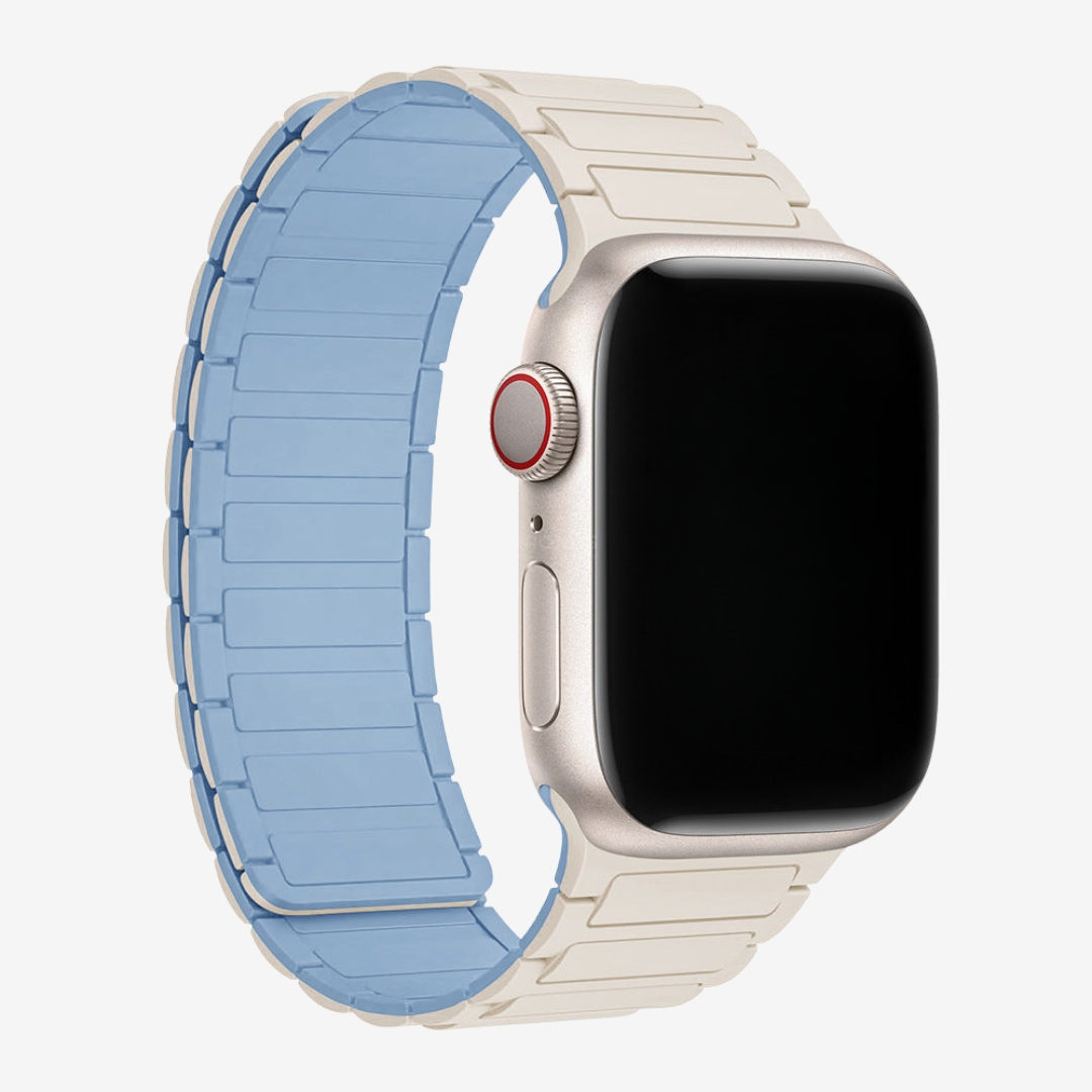 Silicone Magnetic Loop Band For Apple Watch - Starlight & Blue / 40mm/41mm/42mm - Watch Band