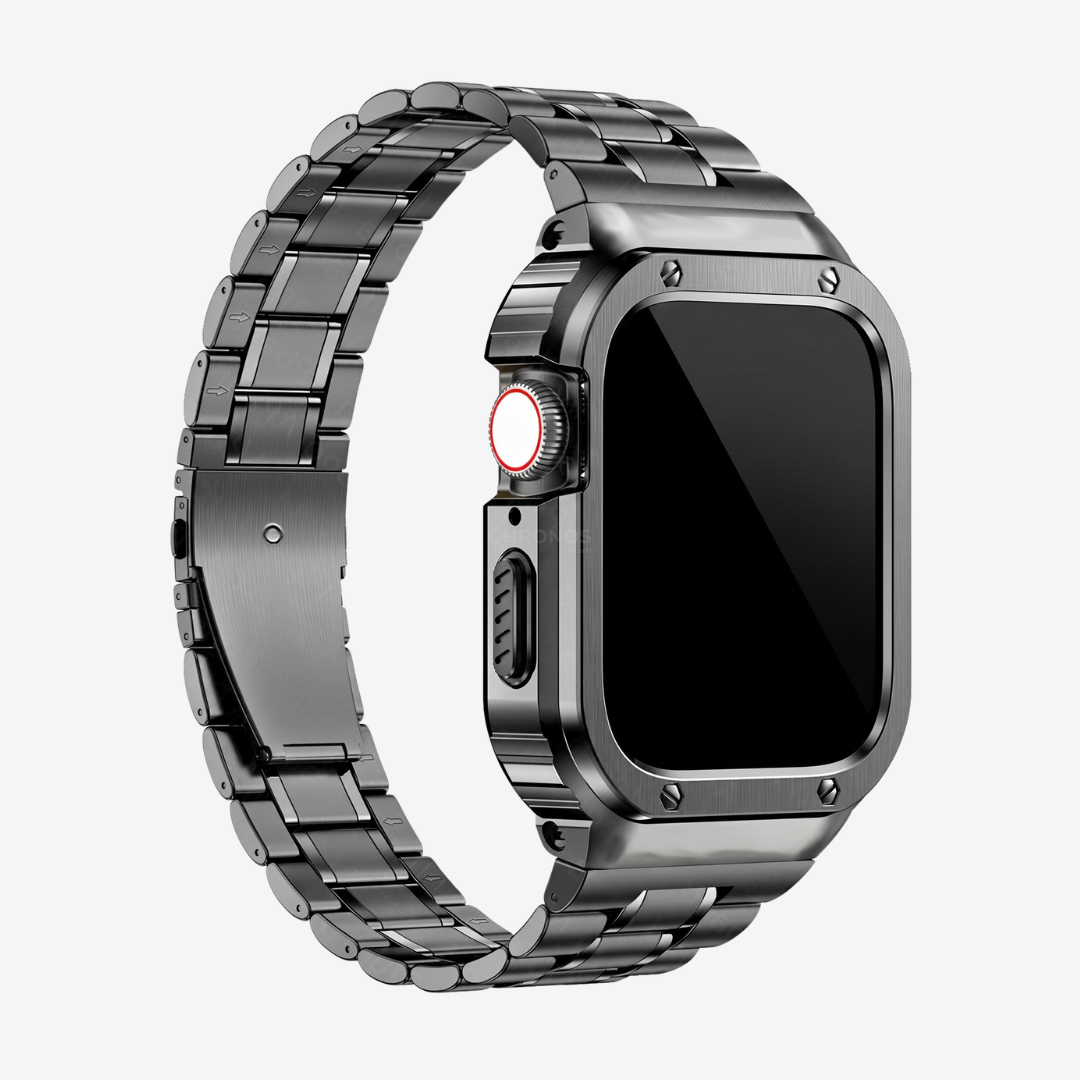 Stainless Steel Band With Case For Apple Watch - Gray / Series 10/11-46mm - Watch Case