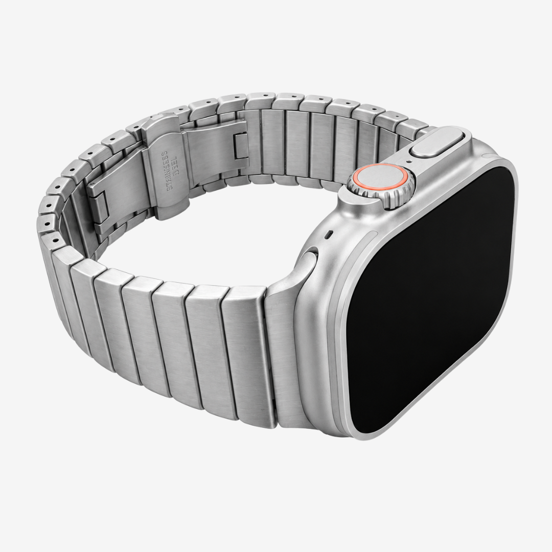 Stainless Steel Butterfly Buckle Band For Apple Watch - Watch Band
