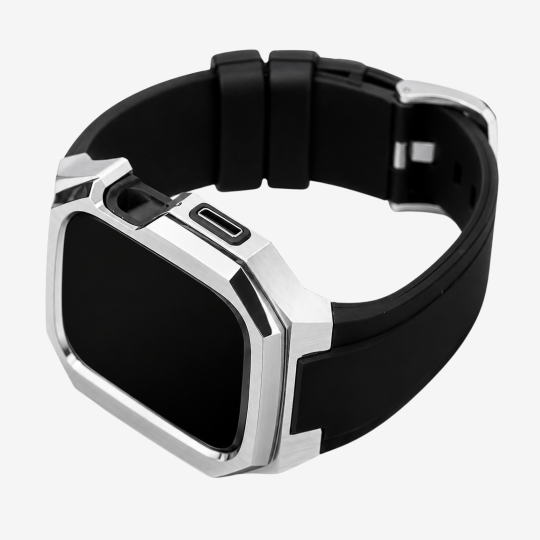 Stainless Steel Case With Rubber Band for Apple Watch - Watch Case