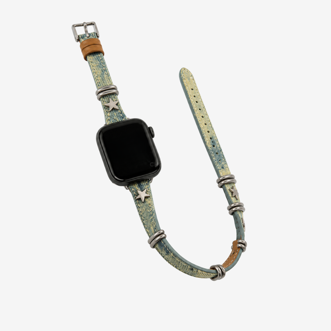 Starlight Rivet Leather Apple Watch Band - Watch Band