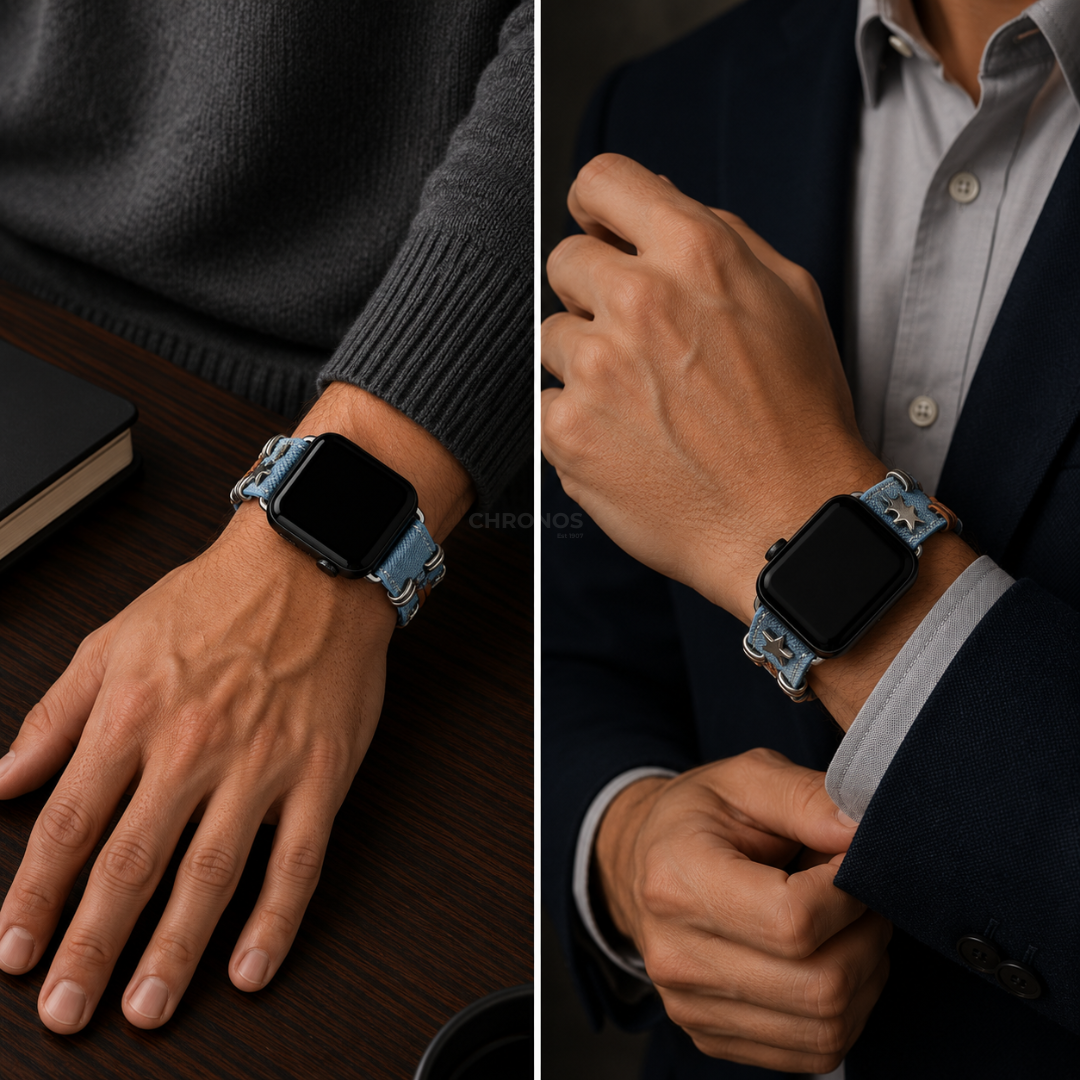 Starlight Rivet Leather Apple Watch Band - Watch Band