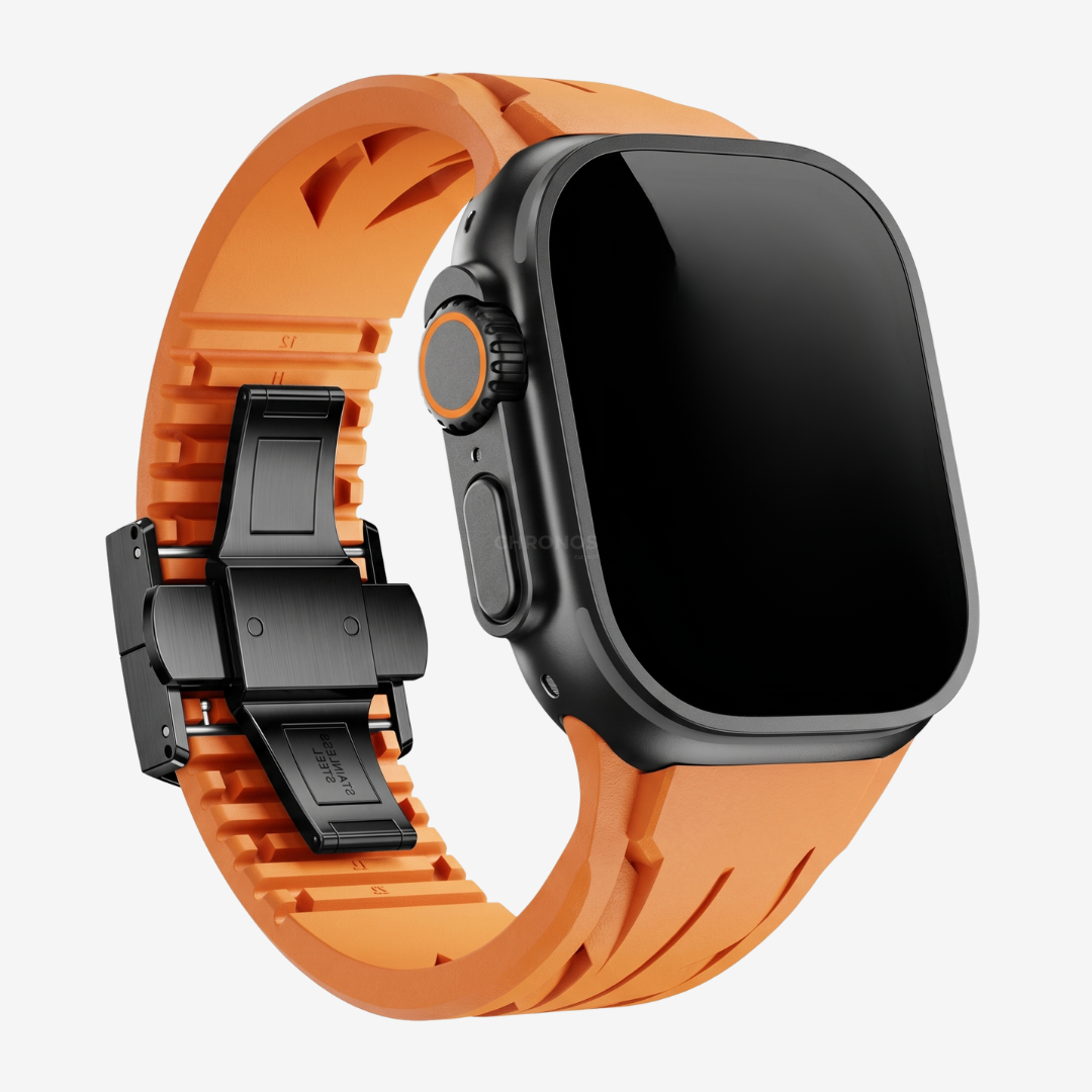 Supercar FKM Band For Apple Watch - Orange Band-Black Buckle / 44mm/45mm/46mm - Watch Band
