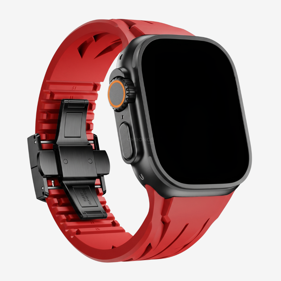 Supercar FKM Band For Apple Watch - Red Band-Black Buckle / 44mm/45mm/46mm - Watch Band
