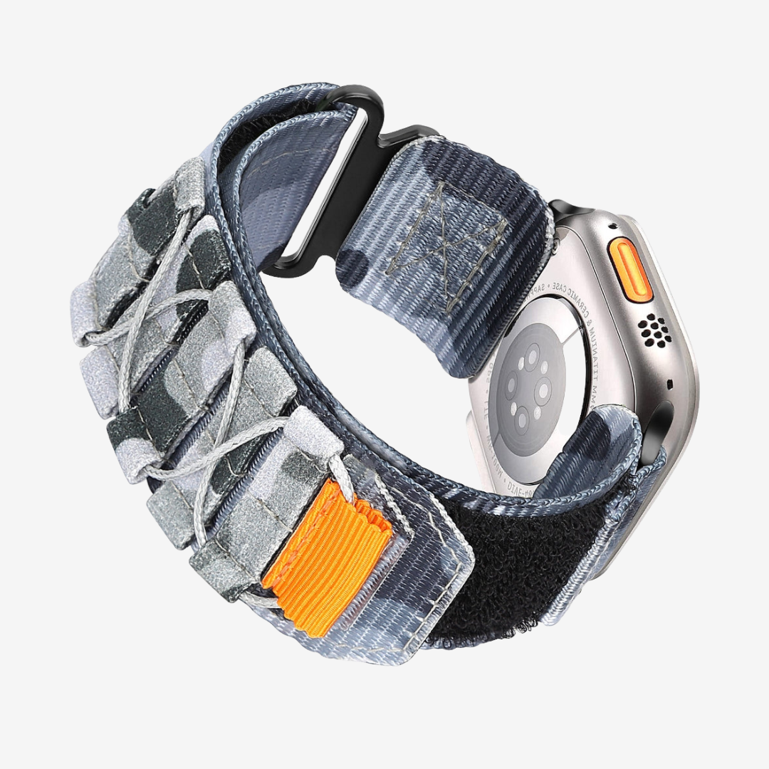 Tactical Nylon Band For Apple Watch - Gray Camouflage / 40mm/41mm/42mm - Watch Band