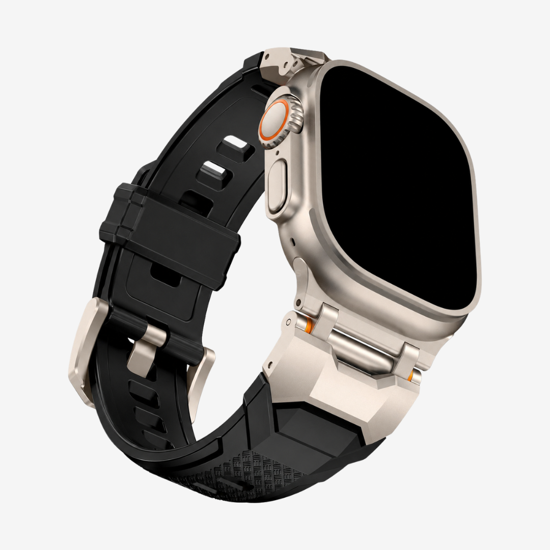 The Airfoil Band - Black -Silver Adapter / 46mm/45mm/44mm - Watch Band