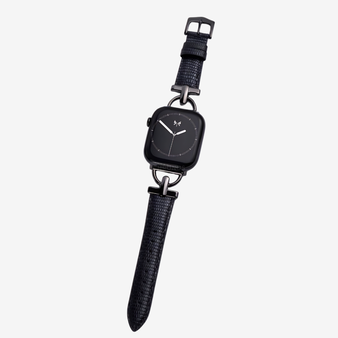 The Charmed Leather Strap - Black Black / 42mm/41mm/40mm - Watch Band