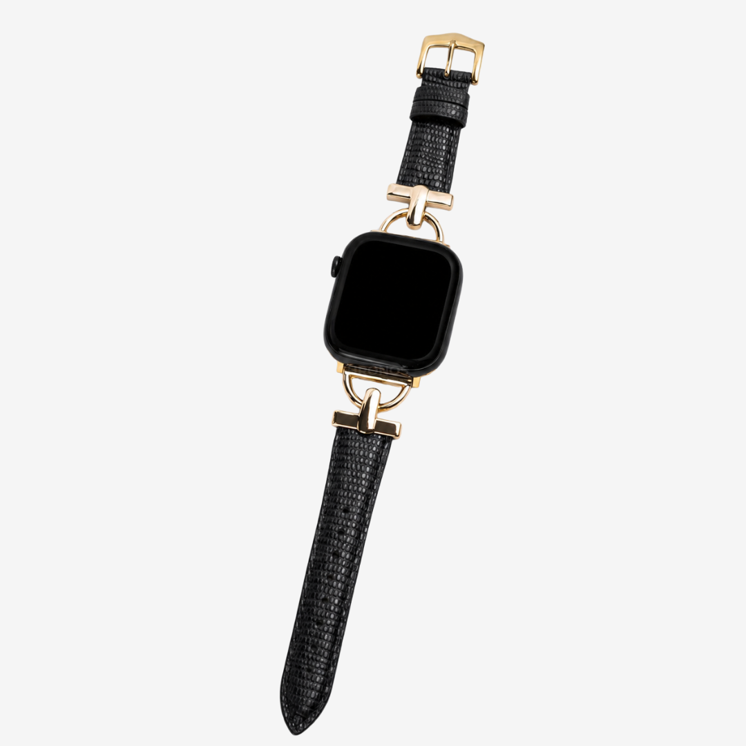 The Charmed Leather Strap - Black Gold / 42mm/41mm/40mm - Watch Band