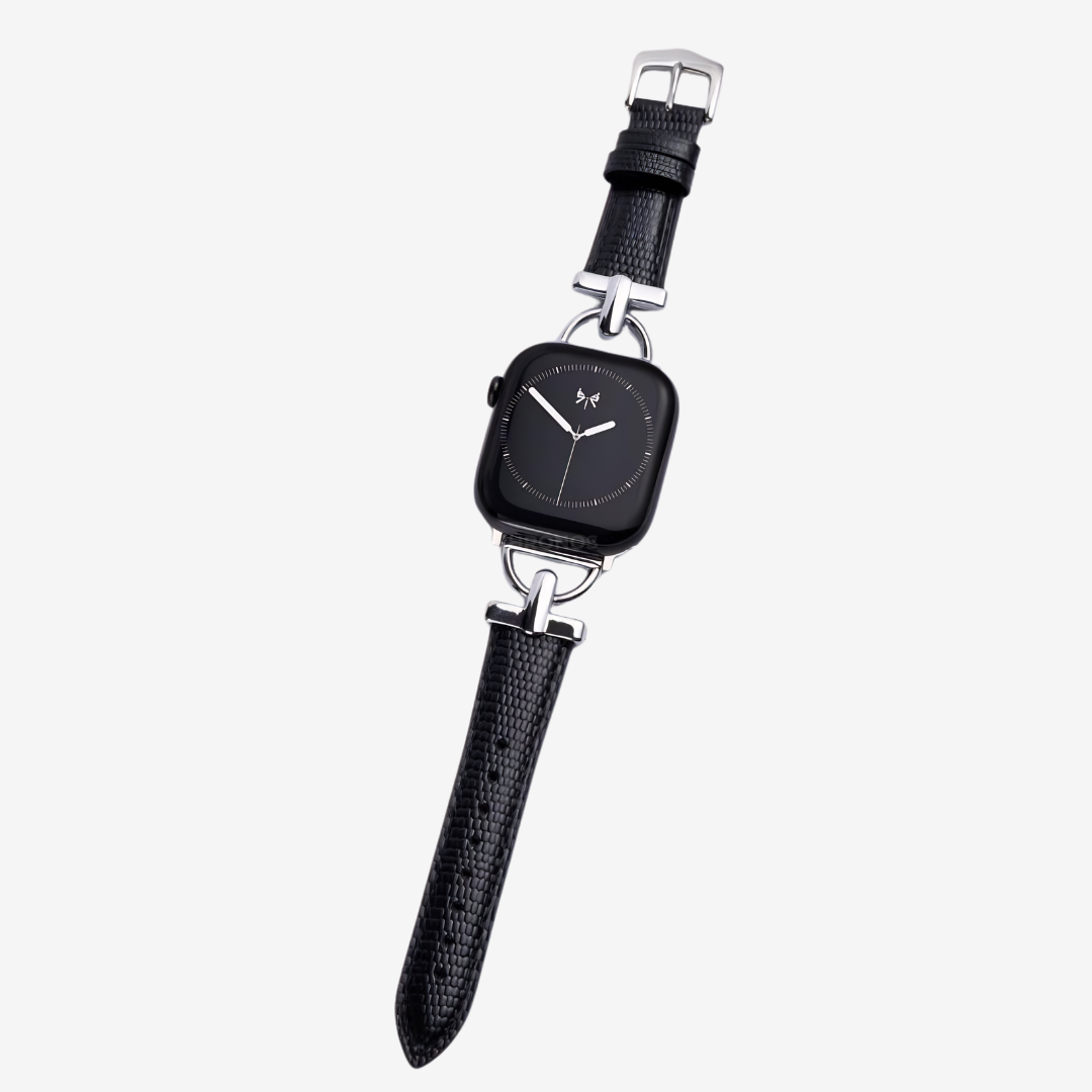 The Charmed Leather Strap - Black Silver / 42mm/41mm/40mm - Watch Band
