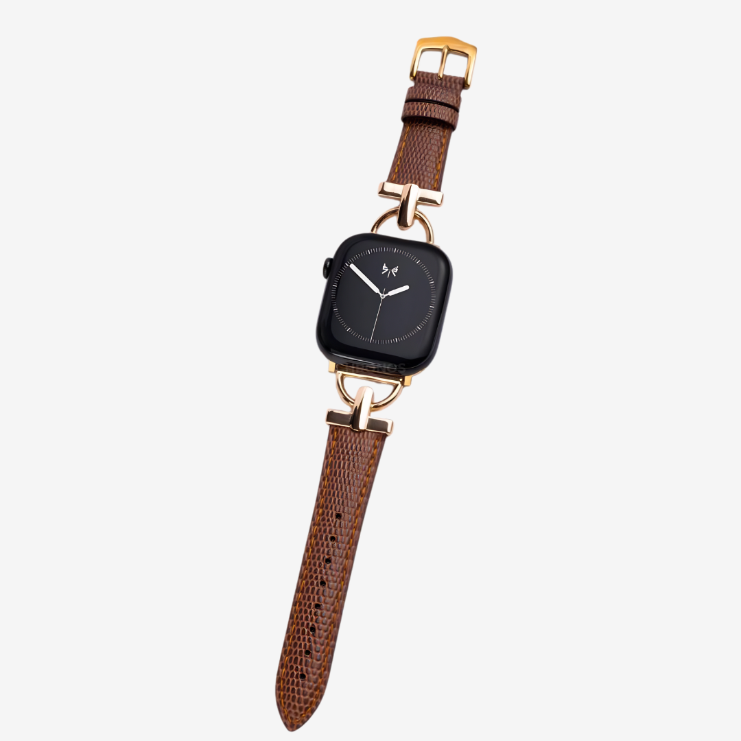 The Charmed Leather Strap - Brown Rose Gold / 42mm/41mm/40mm - Watch Band