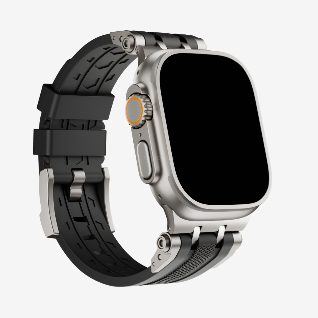 The Mobile Suit Band - Black Band-Titanium Adapter / 46mm/45mm/44mm - Watch Band