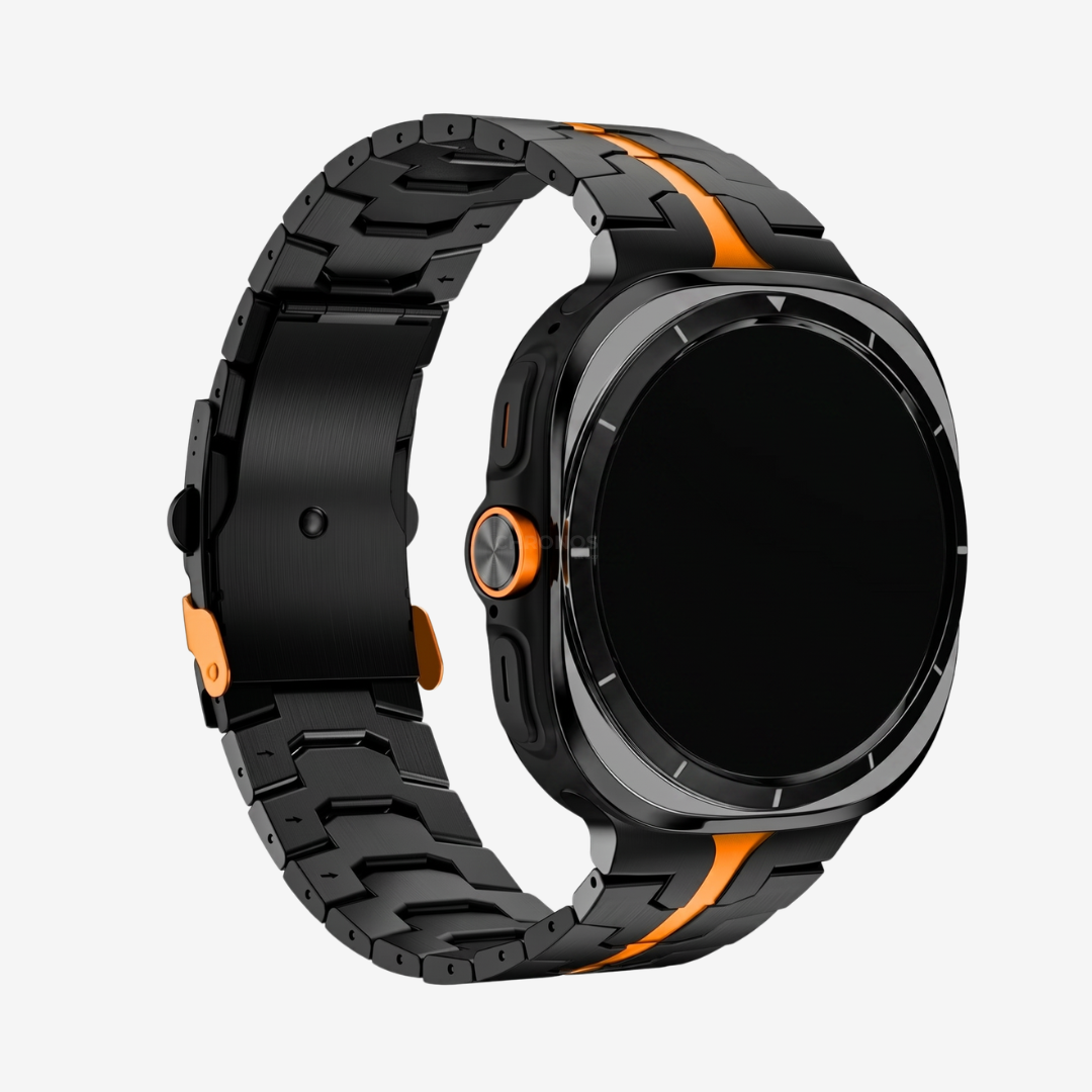 Titanium Band For Samsung Galaxy Watch - Black-Orange / Galaxy Watch Ultra 47mm - Watch Band