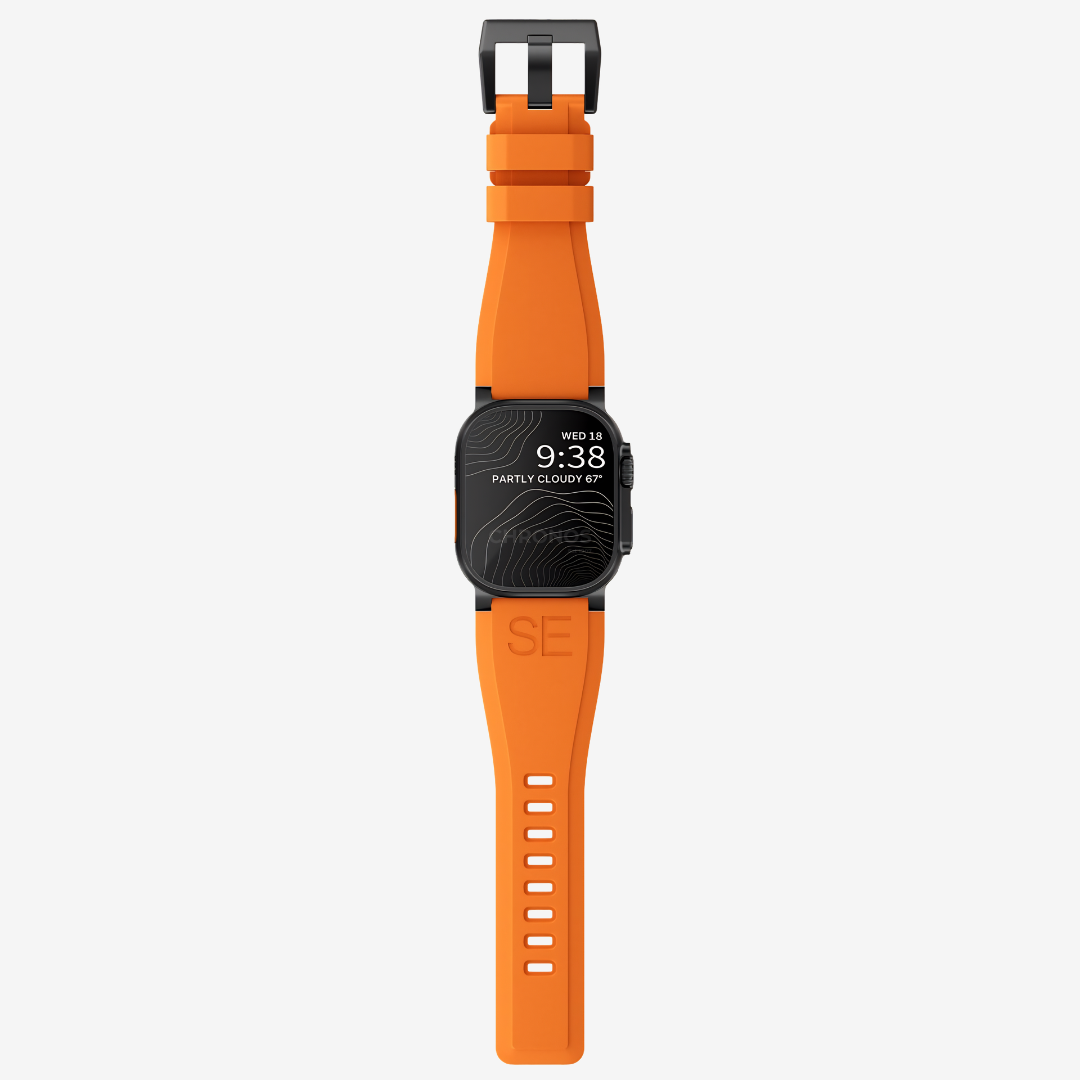 Ultra-Wide Sports Band For Apple Watch Ultra - Orange-Black Buckle / 49mm - Watch Band