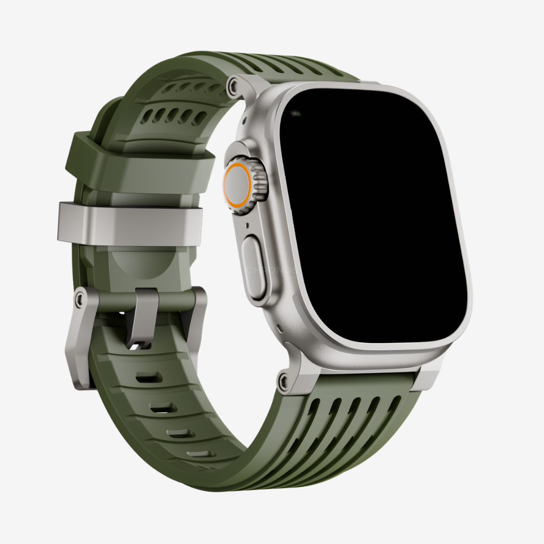 Ultra-Wide Ventilated Sport Band - Green Silver / 46mm/45mm/44mm - Watch Band