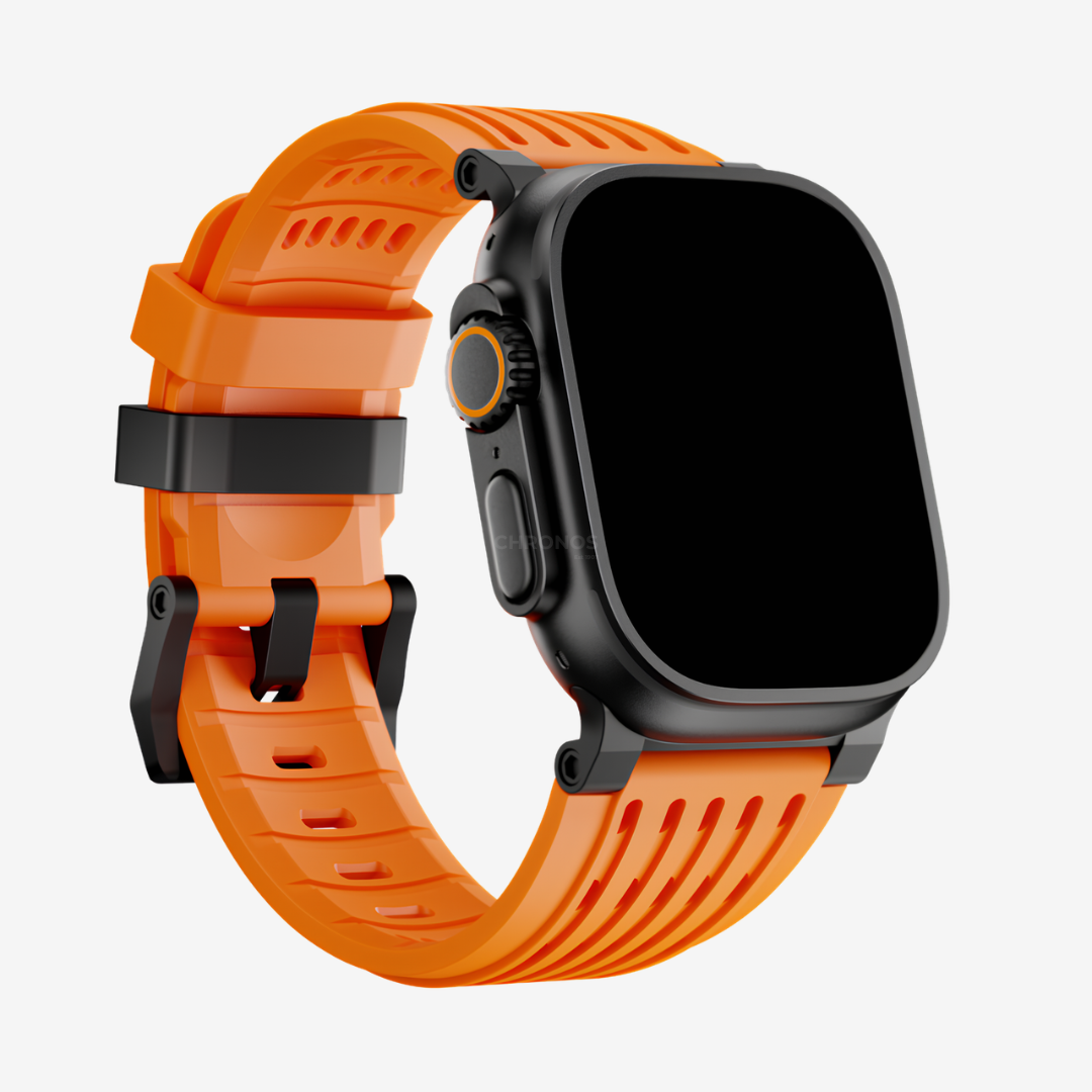 Ultra-Wide Ventilated Sport Band - Orange Black / 46mm/45mm/44mm - Watch Band