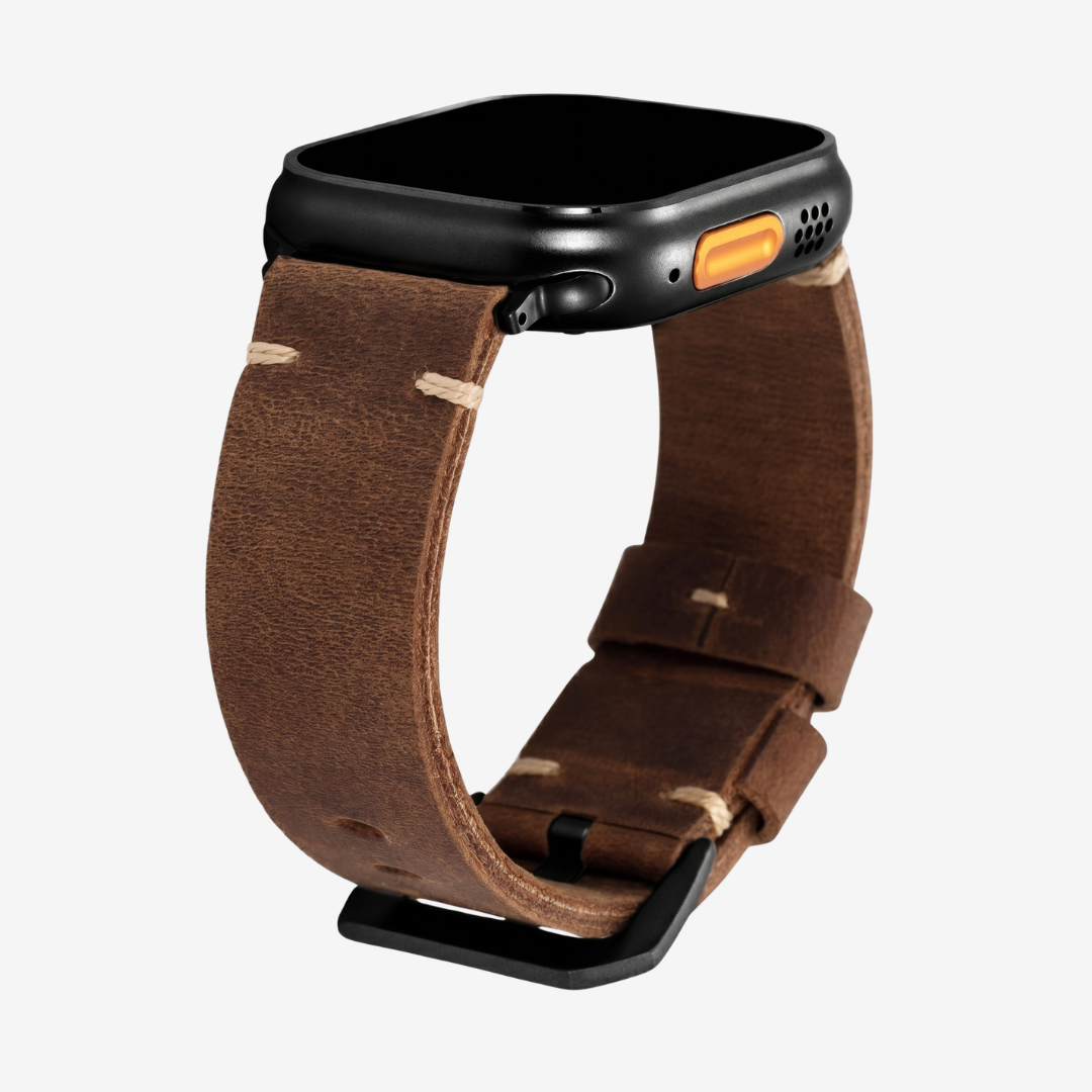 Vintage Leather Band For Apple Watch - Brown / Black / 40mm/41mm/42mm - Watch Band