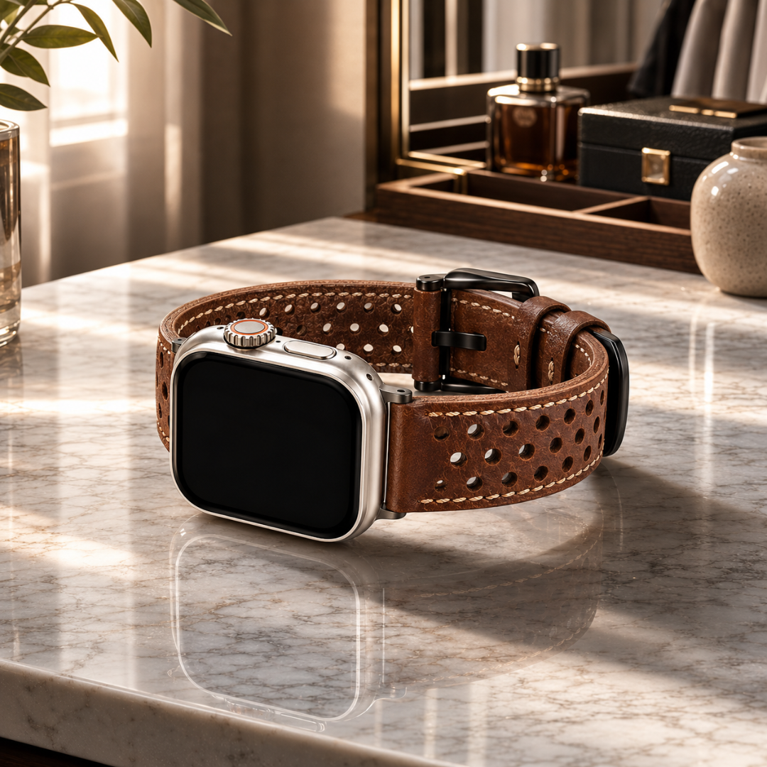 Vintage Racing Leather Band For Apple Watch - Watch Band