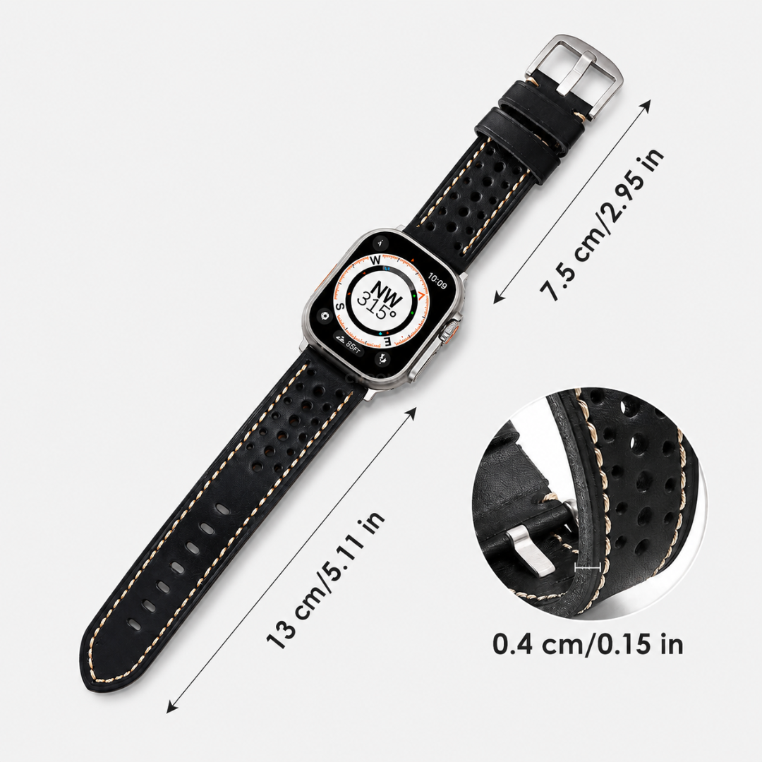 Vintage Racing Leather Band For Apple Watch - Watch Band