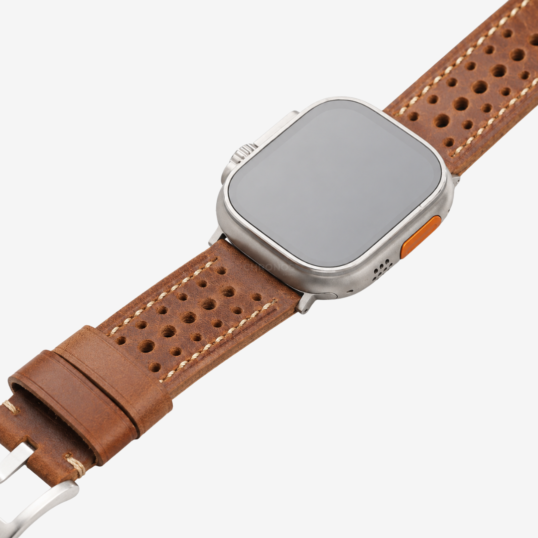 Vintage Racing Leather Band For Apple Watch - Watch Band
