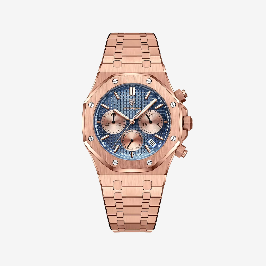 Watch – Aurelio – 42mm - Rose Gold Blue - Watch