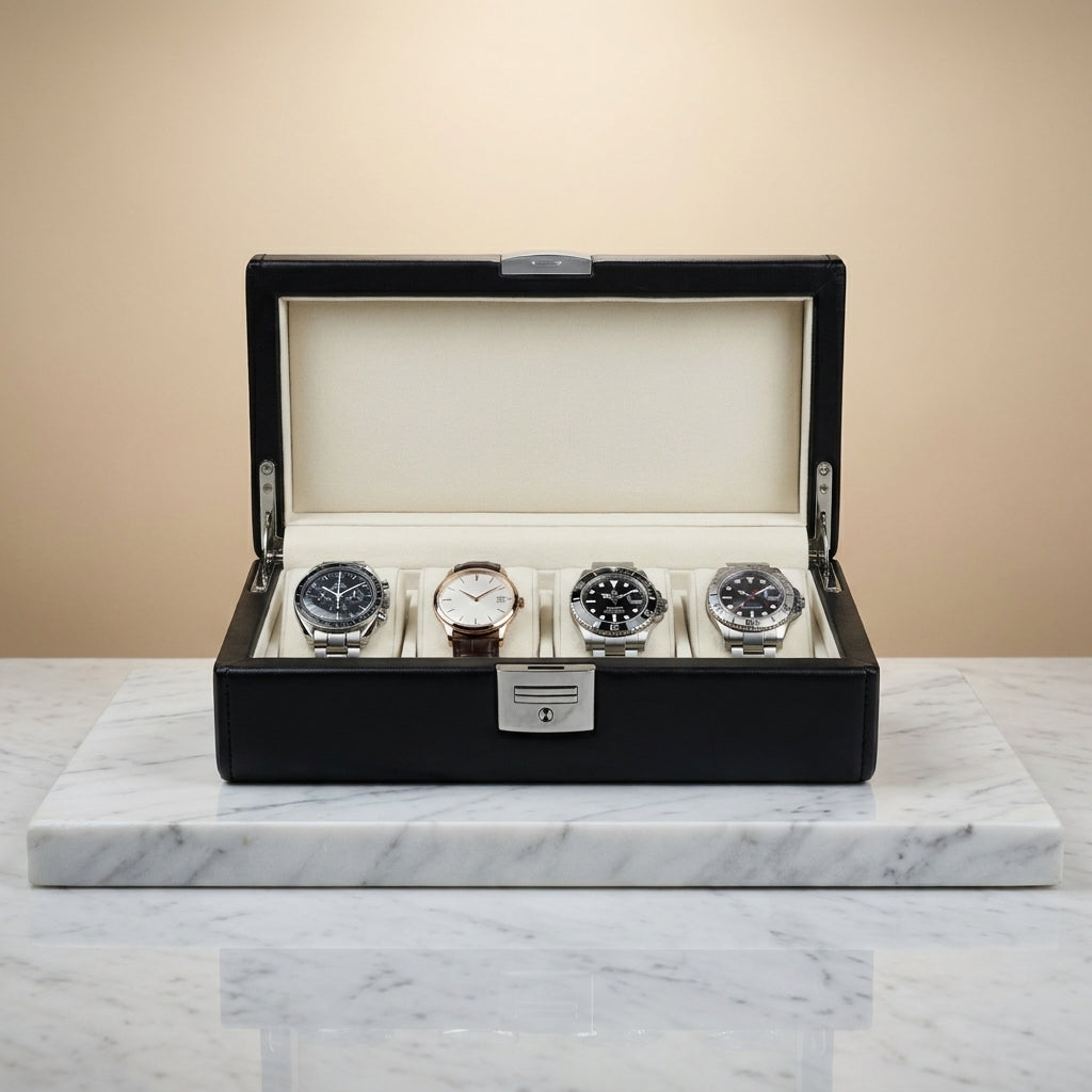 Watch Box – Atlantic Black 4 Slots - Watch Box