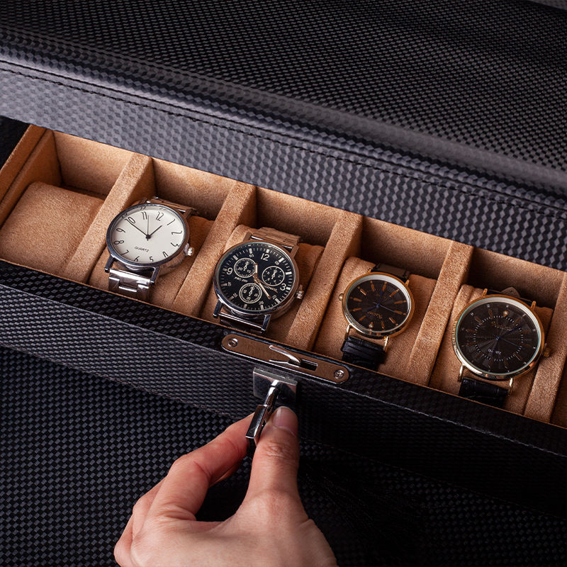 Watch Box – Carbon 12 Slots - Watch Box